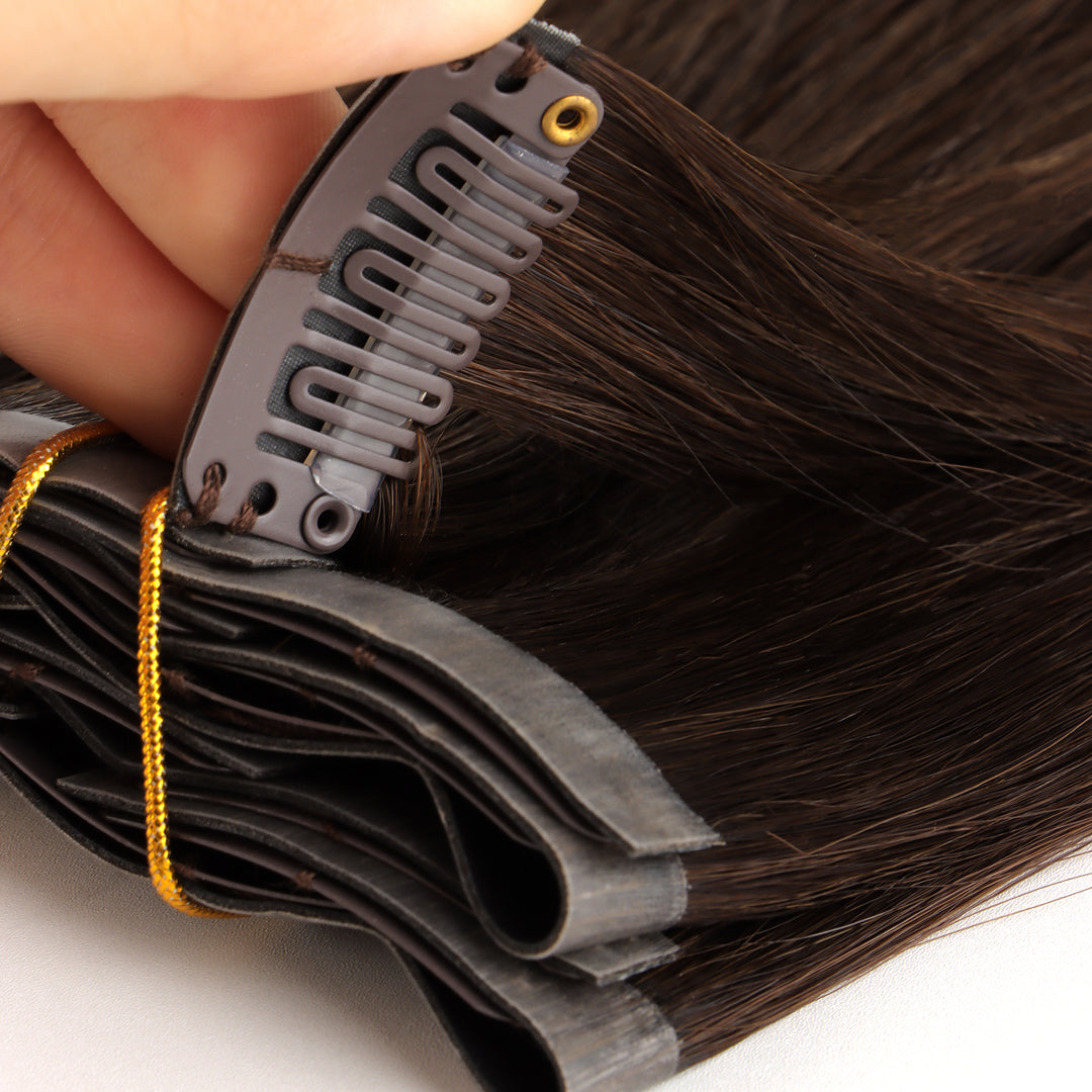 Orientfashion PU Clip in Hair Extensions 100% Unprocessed Human Hair 100g