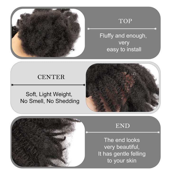 Orientfashion Afro Kinky Human Hair Bulk for Locs Extensions 100g/Pack