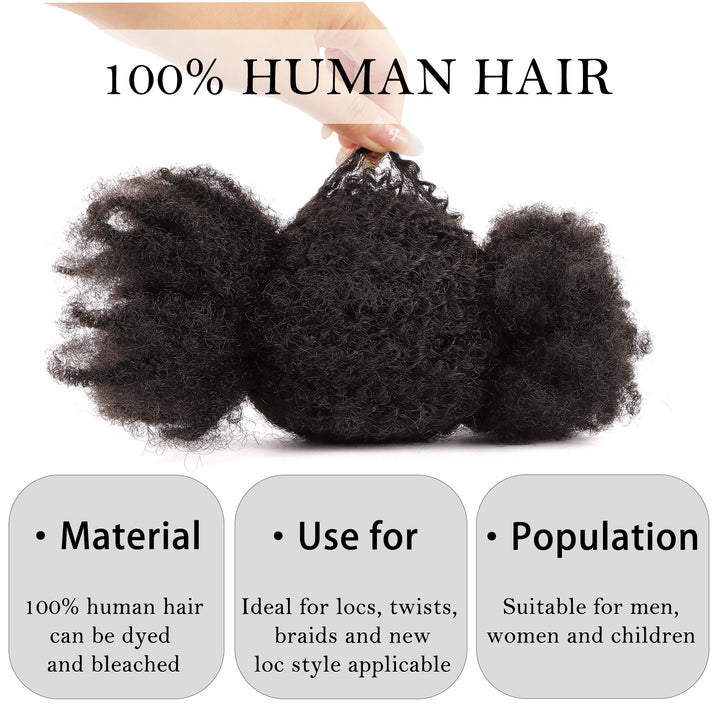 Orientfashion Afro Kinky Human Hair Bulk for Locs Extensions 100g/Pack