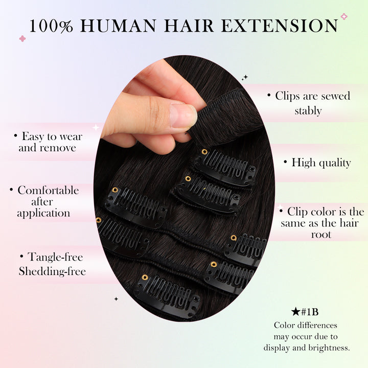 Orientfashion Remy Clip in Hair Extensions Real Human Hair Extensions 100g