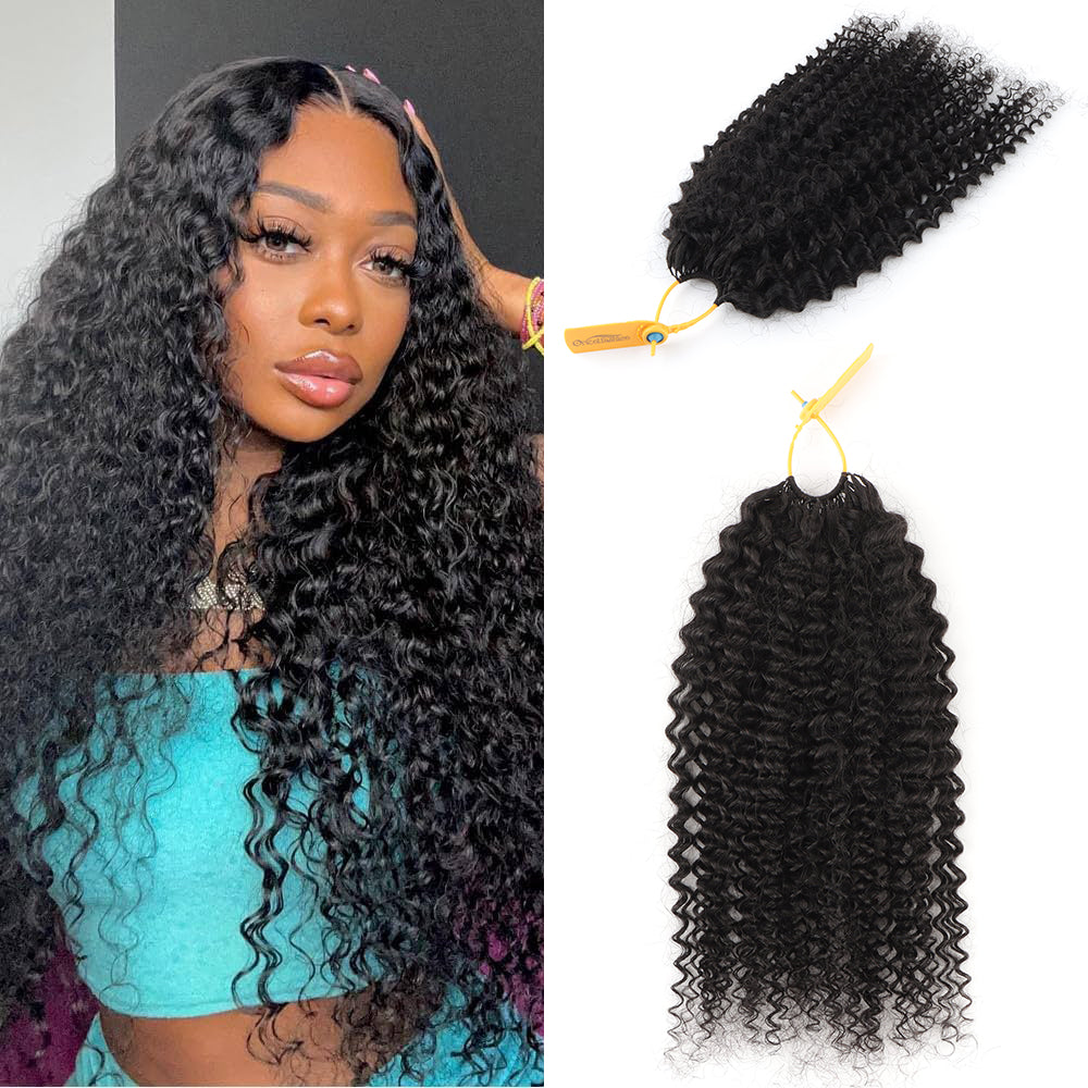 Orientfashion Handmade Natural Black Human Crochet Hair Water Wave