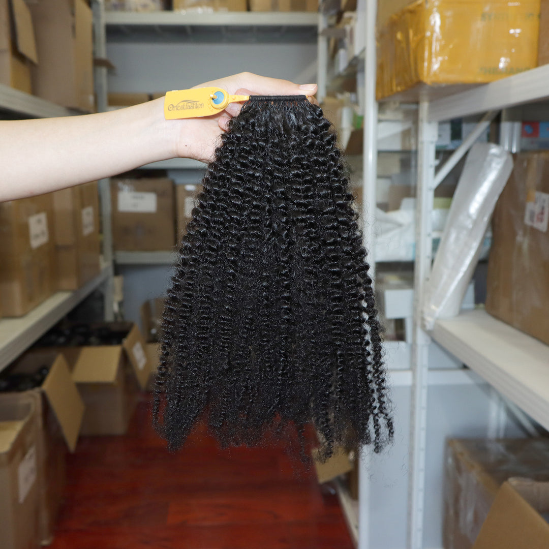 Orientfashion Kinky Curly Feather Crochet Braid Human Hair Extensions Knotless Pre-Separated Crochet Hair Extensions