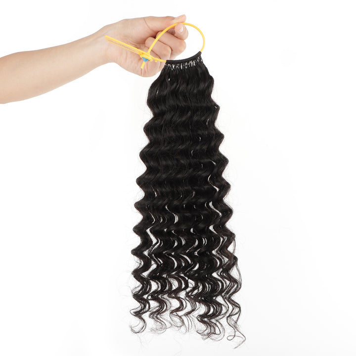 Orientfashion Deep Wave Feather Crochet Hair Pre Looped Crochet Human Hair for Black Women