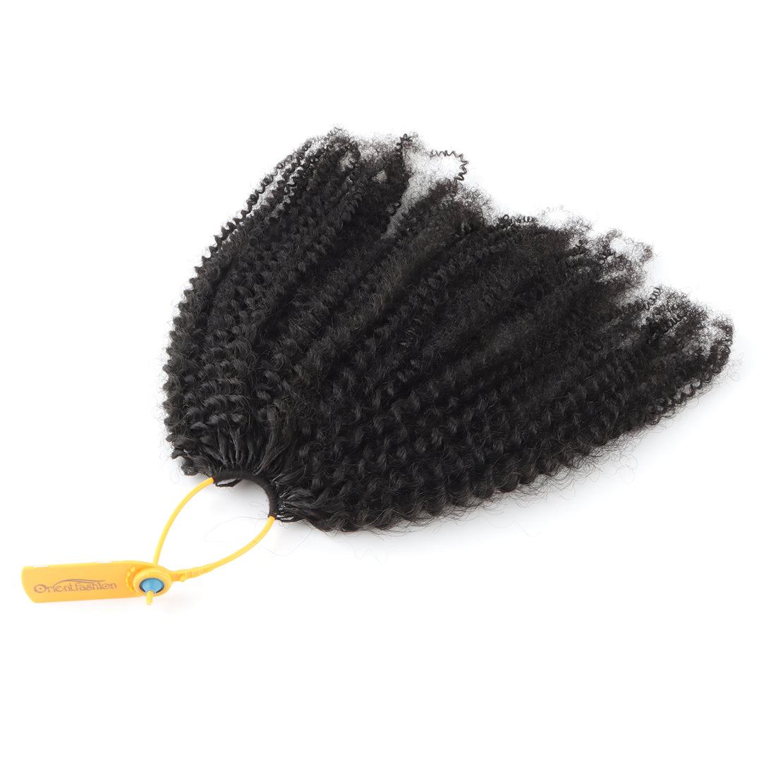 Orientfashion Kinky Curly Feather Crochet Braid Human Hair Extensions Knotless Pre-Separated Crochet Hair Extensions