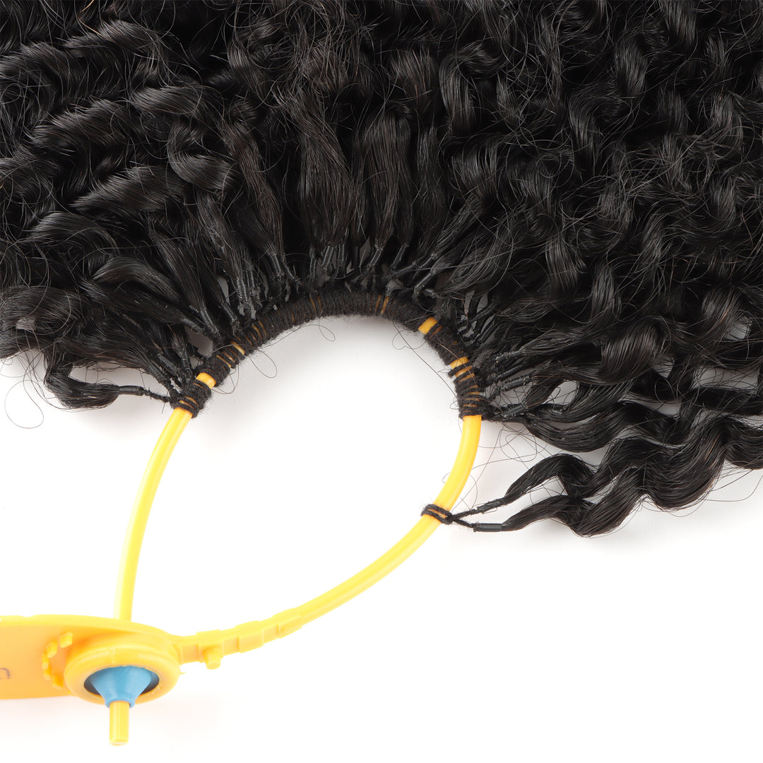 Orientfashion Kinky Curly Feather Crochet Braid Human Hair Extensions Knotless Pre-Separated Crochet Hair Extensions