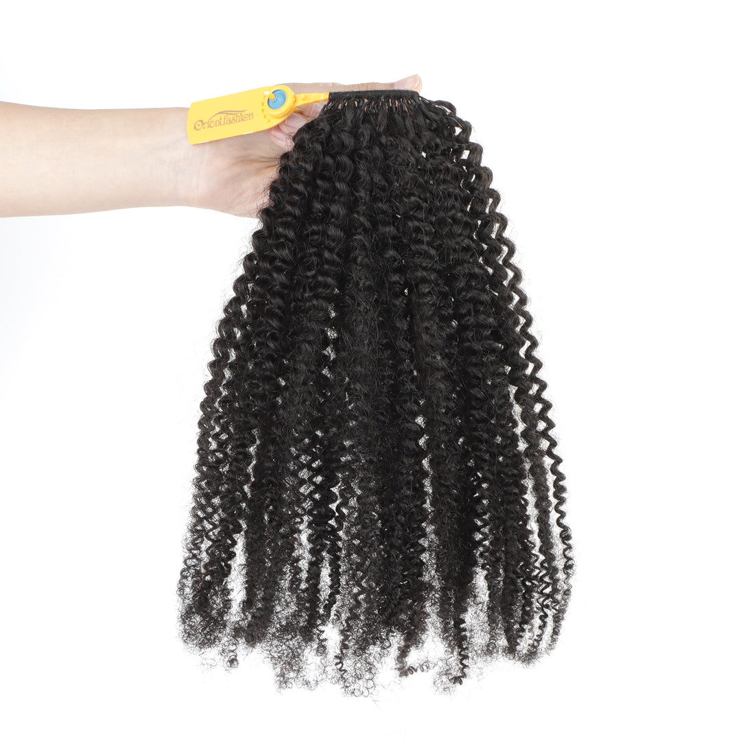 Orientfashion Kinky Curly Feather Crochet Braid Human Hair Extensions Knotless Pre-Separated Crochet Hair Extensions