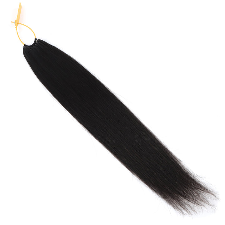 Orientfashion Straight Crochet Hair Natural Black Machine Made Feather Human Hair Extension