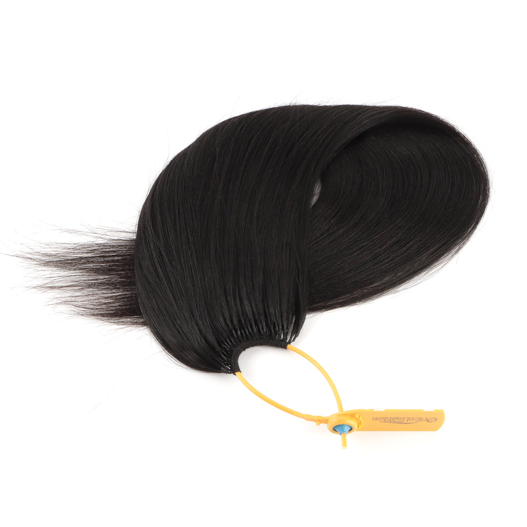 Orientfashion Straight Crochet Hair Natural Black Machine Made Feather Human Hair Extension