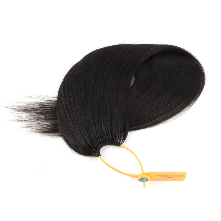 Orientfashion Straight Crochet Hair Natural Black Machine Made Feather Human Hair Extension