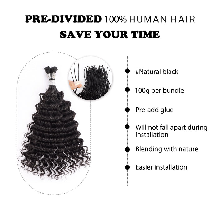 Orientfashion Pre-Divided Deep Wave Human Braiding Hair for Boho Braids