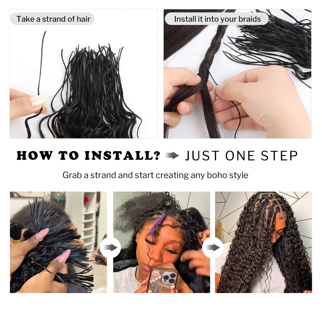 Orientfashion Pre-Divided Deep Wave Human Braiding Hair for Boho Braids