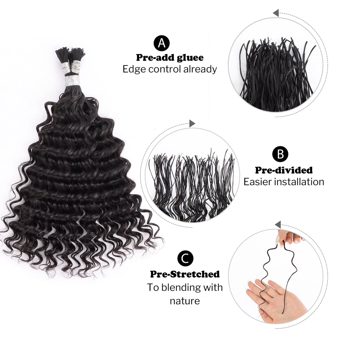 Orientfashion Pre-Divided Deep Wave Human Braiding Hair for Boho Braids