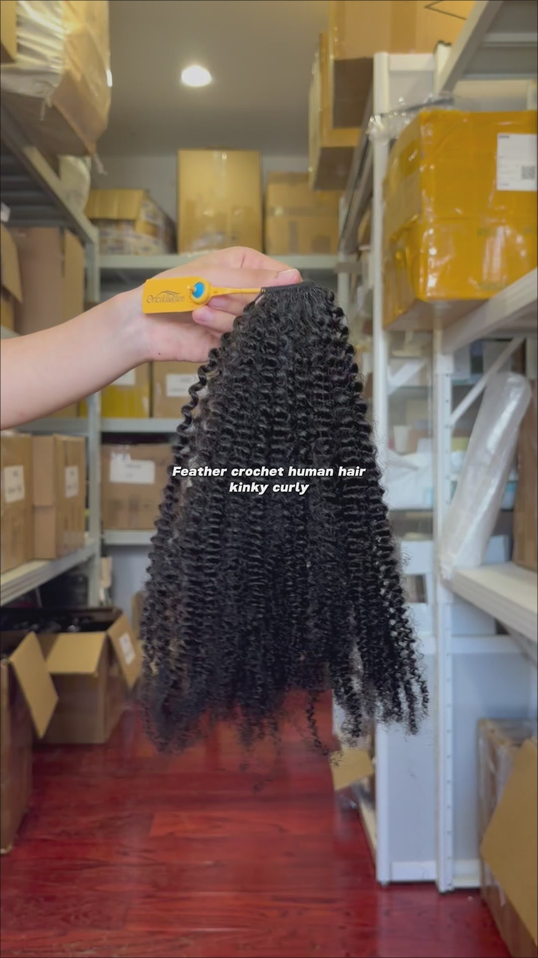 Orientfashion Kinky Curly Feather Crochet Braid Human Hair Extensions Knotless Pre-Separated Crochet Hair Extensions