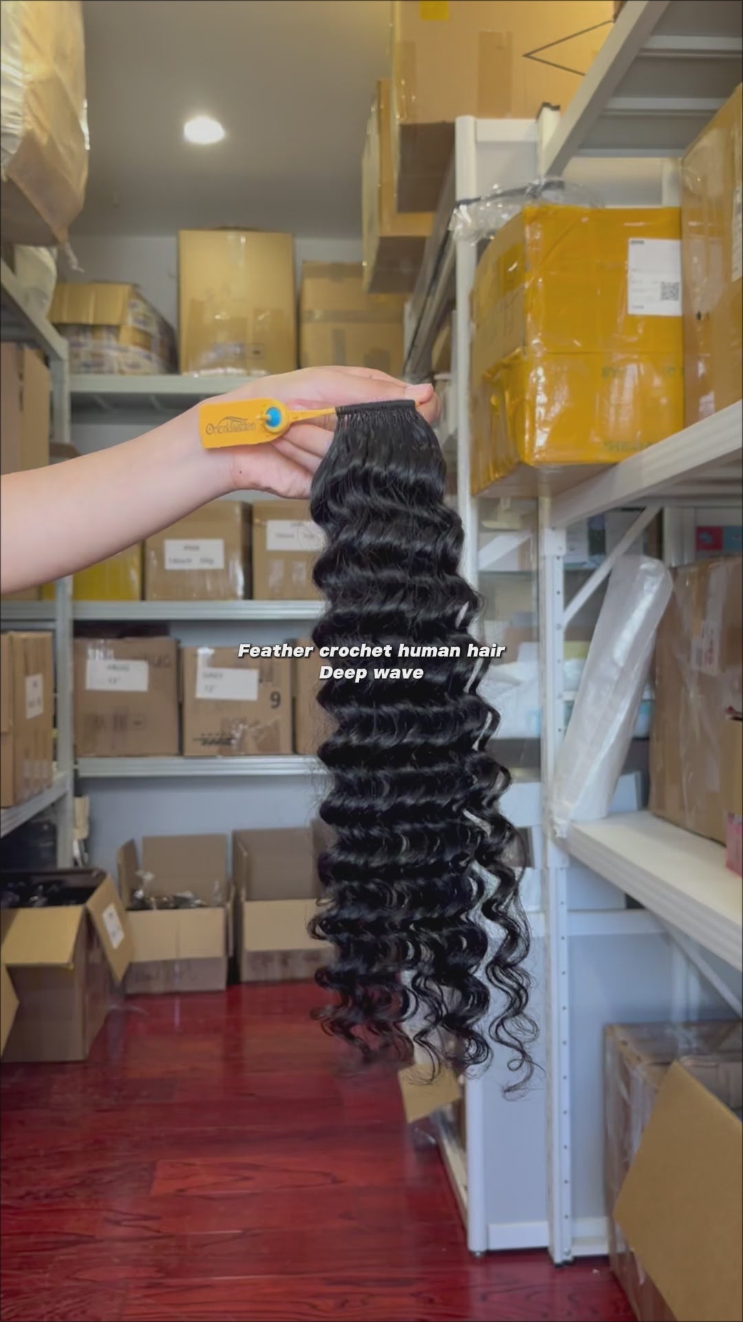 Orientfashion Deep Wave Feather Crochet Hair Pre Looped Crochet Human Hair for Black Women