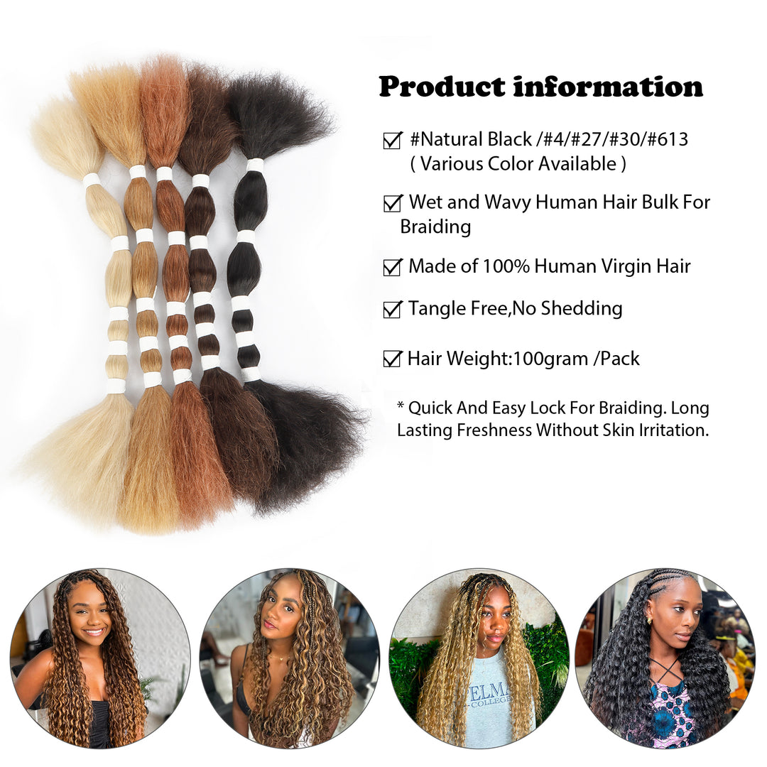 Orientfashion Wet and Wavy Human Hair for Braiding