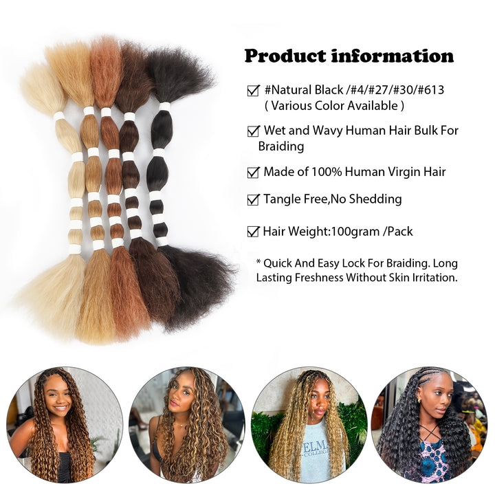 Orientfashion Wet and Wavy Human Hair for Braiding