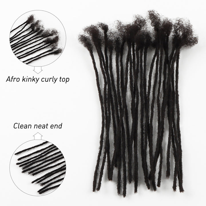 Orientfashion Natural Black 0.2cm Microlocs or Sisterlocks Human Hair (20 Locs Per Bundle)