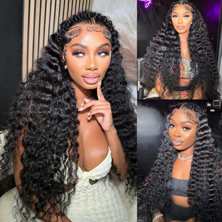 Orientfashion 13*4 Loose Deep Wave Lace Front Wigs Human Hair Pre Plucked for Women