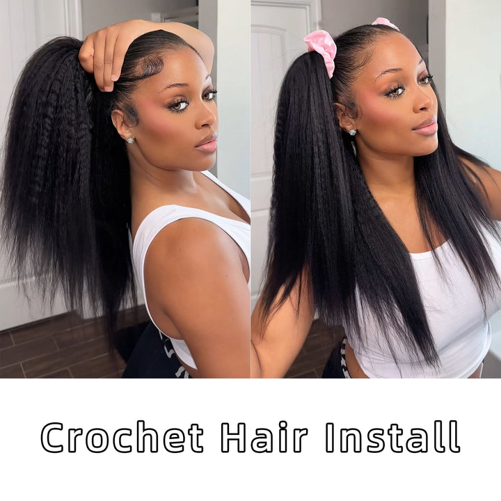 Orientfashion Cheveux Naturels Kinky Straight Crochet Human Hair Feather Crochet Human Hair