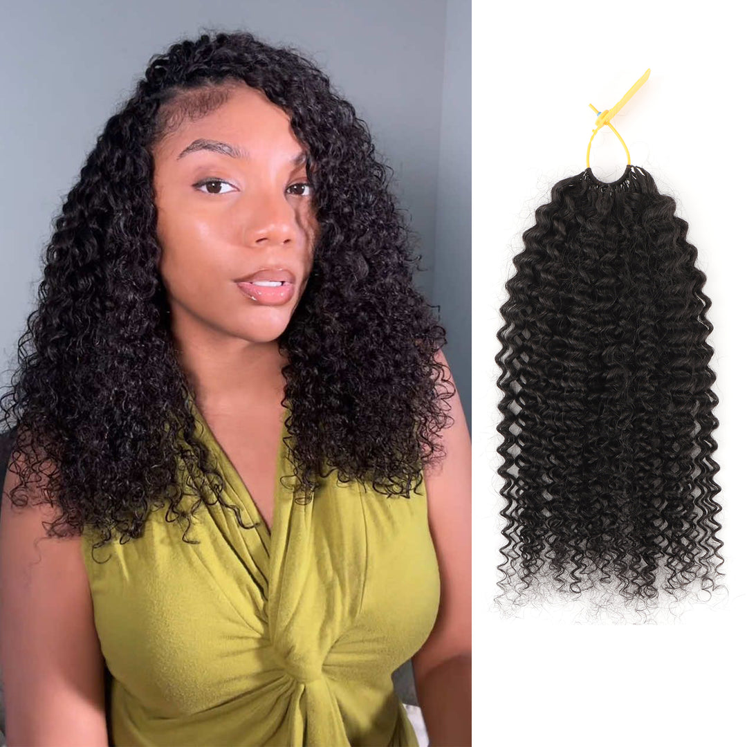 Orientfashion Handmade Natural Black Human Crochet Hair Water Wave