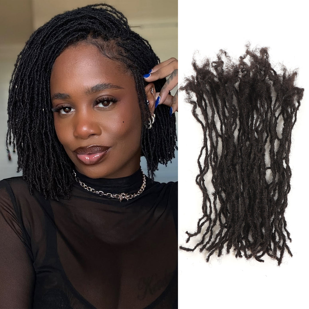 Orientfashion Natural Black 0.2cm Microlocs or Sisterlocks Human Hair (20 Locs Per Bundle)