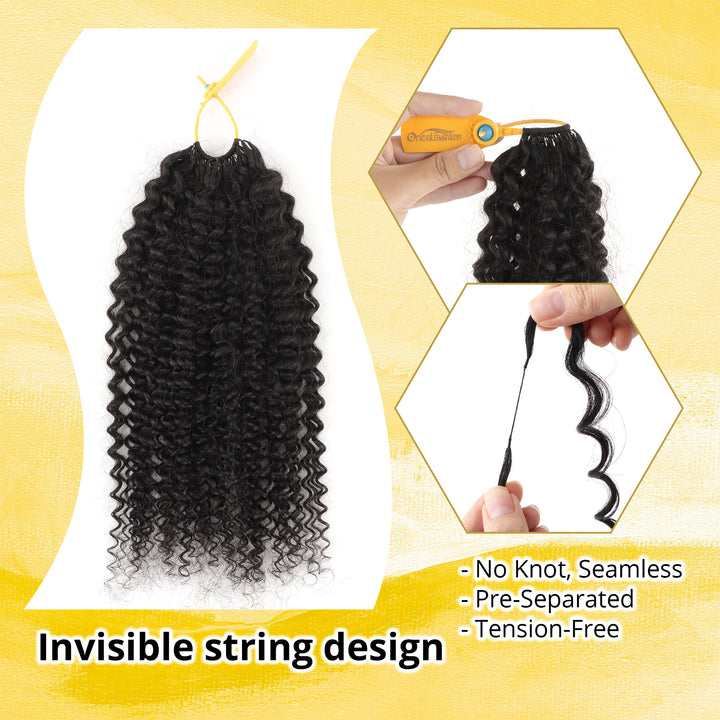 Orientfashion Handmade Natural Black Human Crochet Hair Water Wave