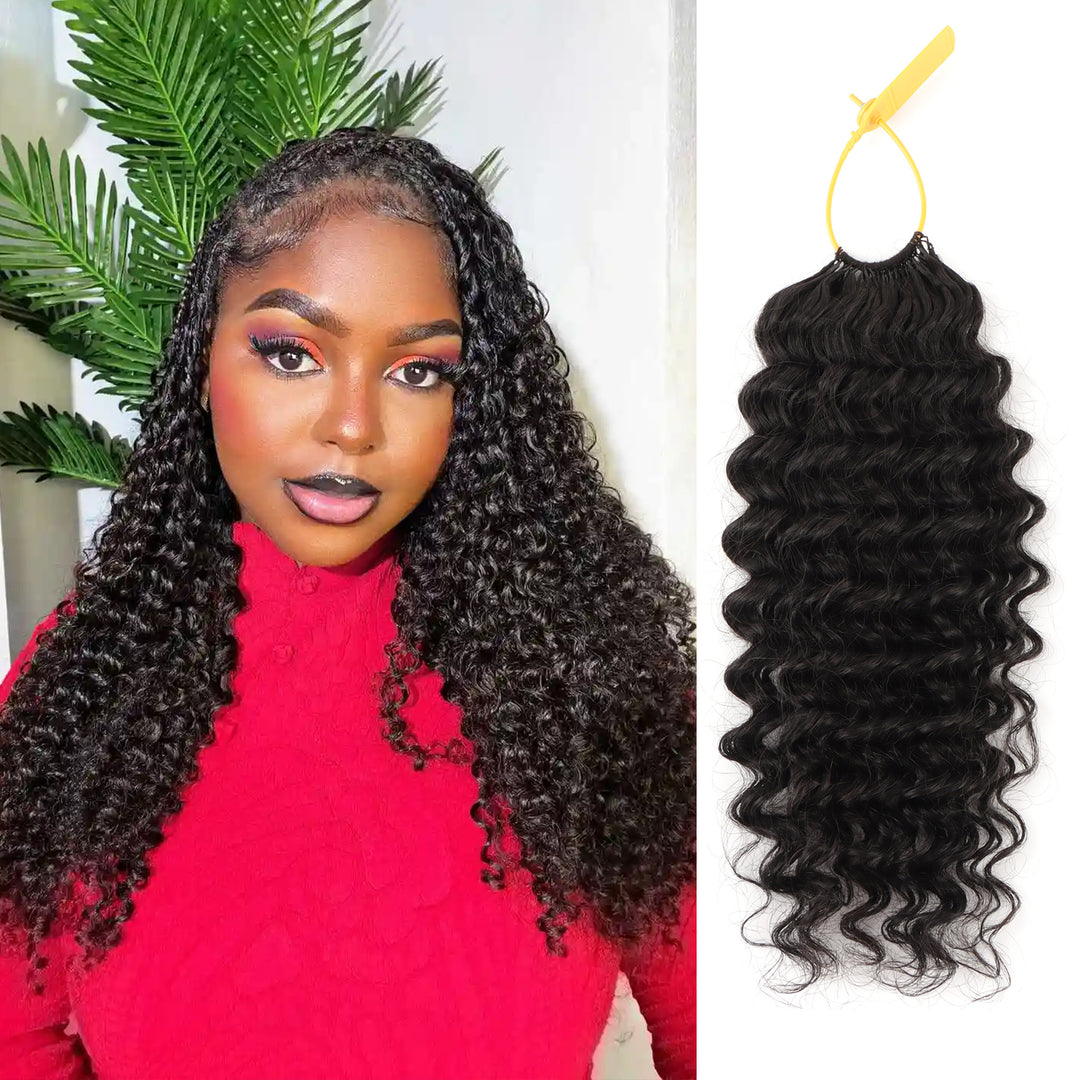 Orientfashion Deep Wave Feather Crochet Hair Pre Looped Crochet Human Hair for Black Women