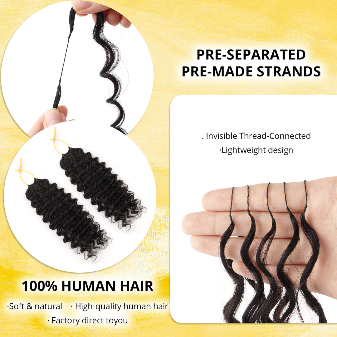 Orientfashion Deep Wave Feather Crochet Human Hair Extensions 100g/pack