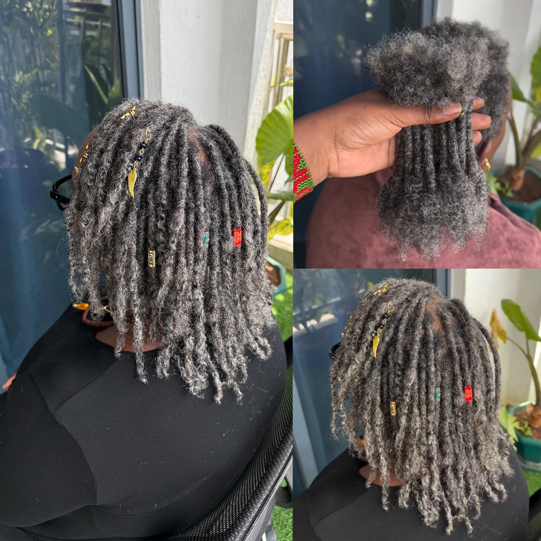 Orientfashion Salt and Pepper Loc Extensions Human Hair (20 Locs Per Bundle)