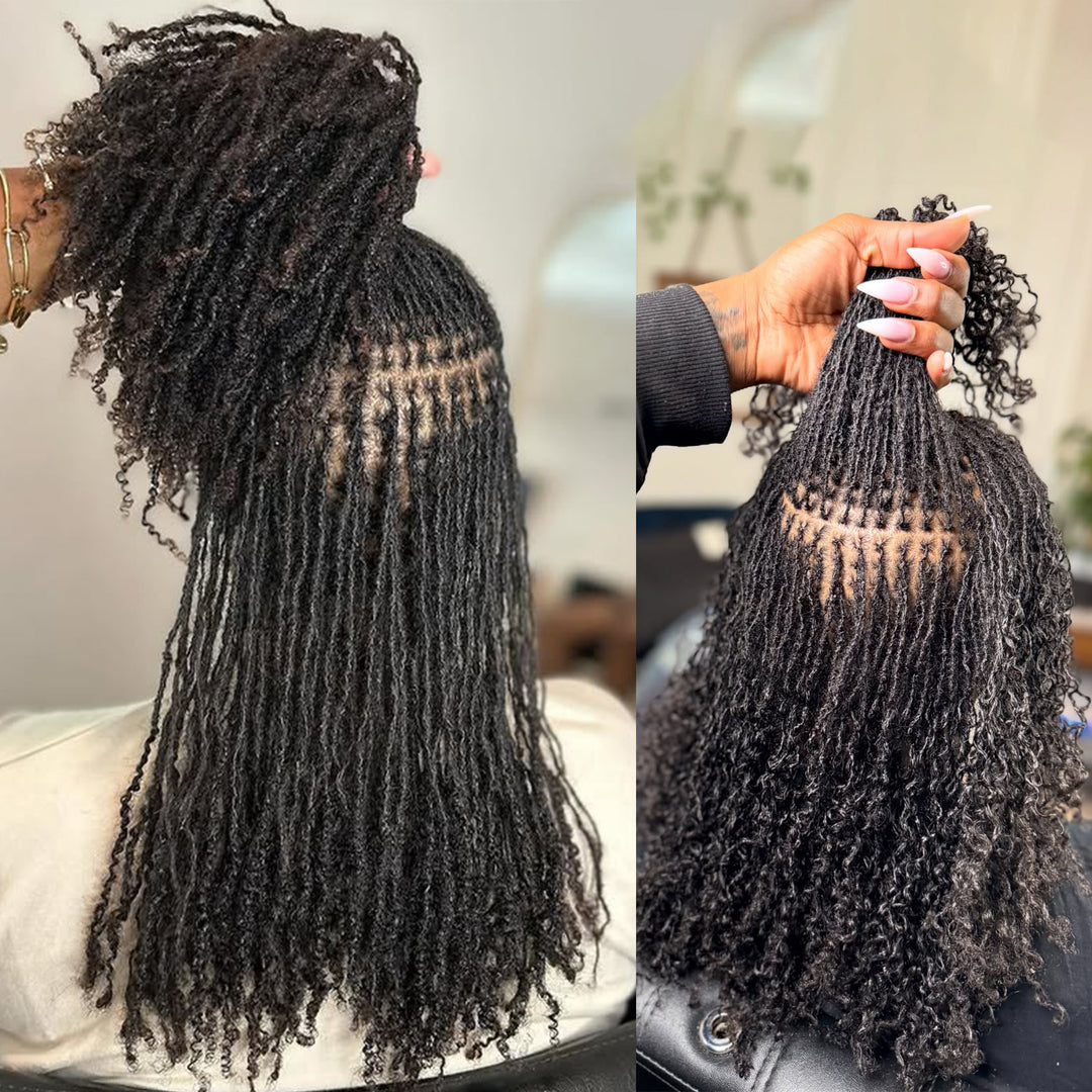 Orientfashion Interlocs Human Hair with Curly Ends (20 Locs Per Bundle)