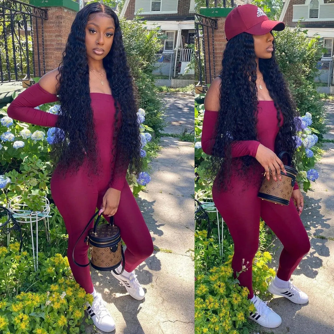 Orientfashion Water Wave 13x4 Lace Front Wigs Human Hair Pre Plucked Natural Color