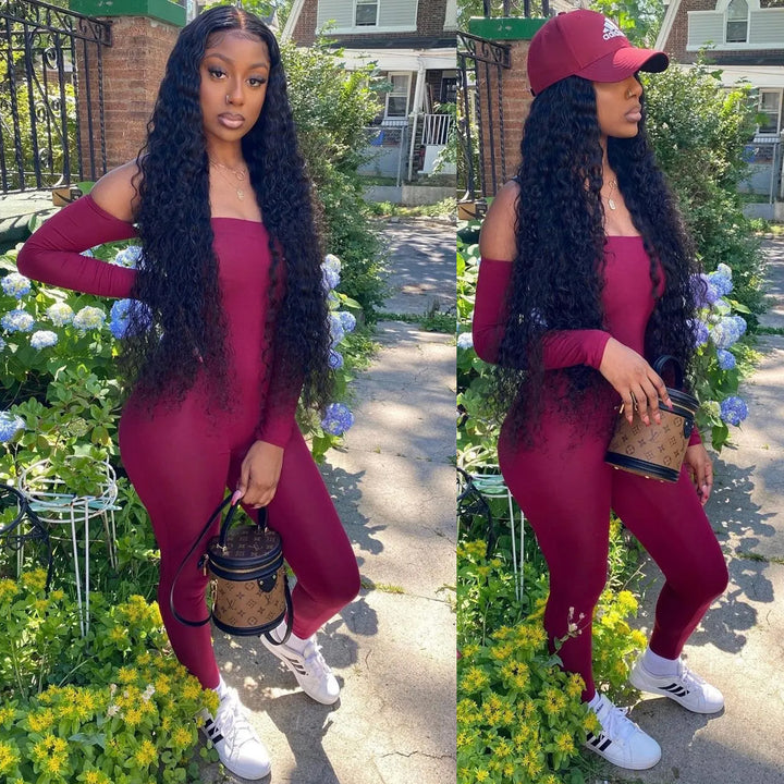 Orientfashion Water Wave 13x4 Lace Front Wigs Human Hair Pre Plucked Natural Color