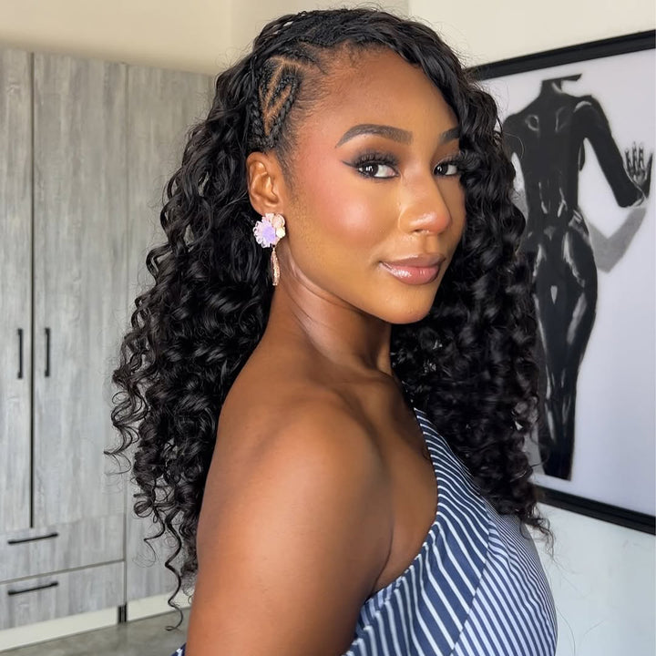 Orientfashion Deep Wave Feather Crochet Human Hair Extensions 100g/pack