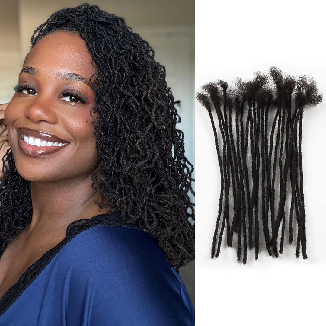 Orientfashion Natural Black 0.2cm Microlocs or Sisterlocks Human Hair (20 Locs Per Bundle)