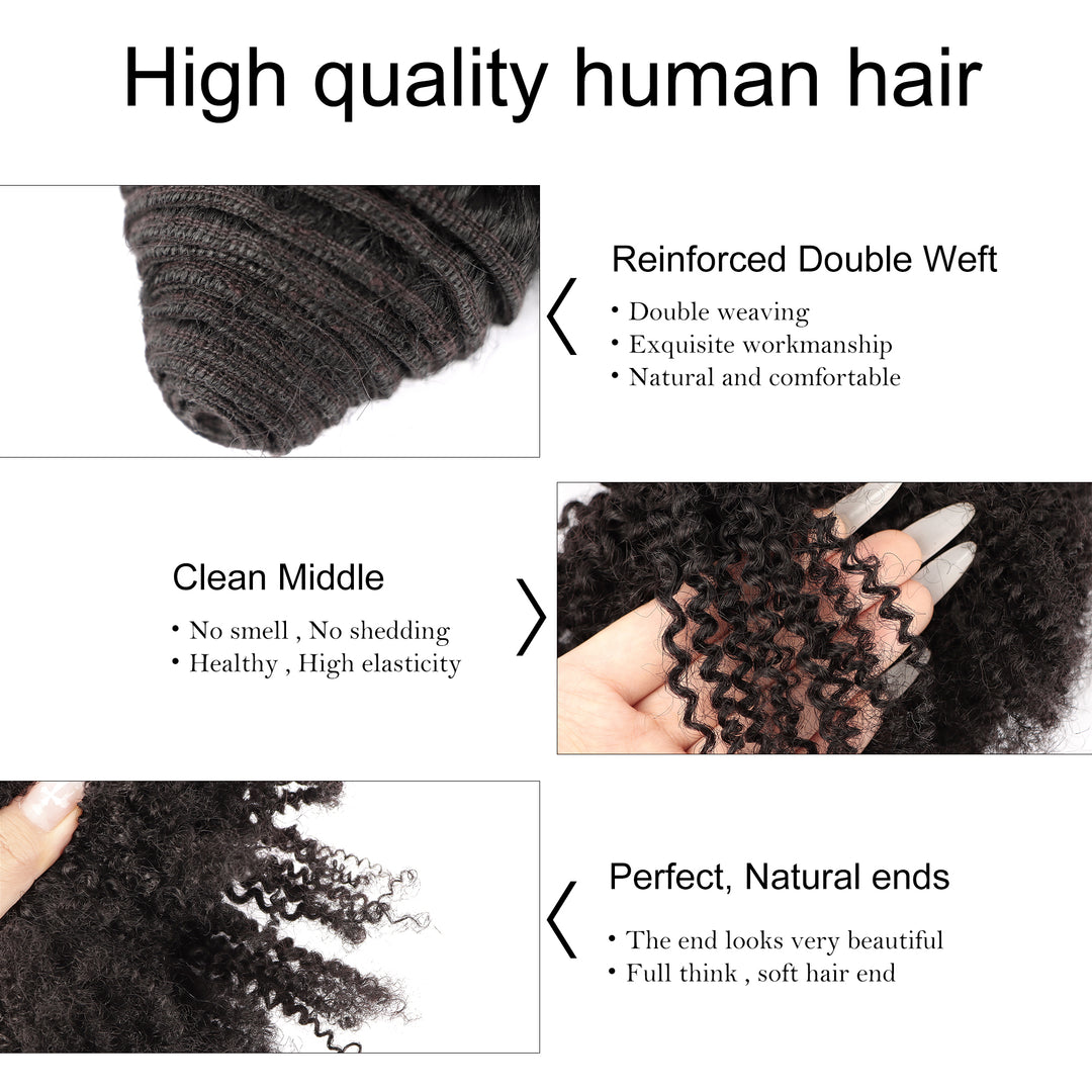 Orientfashion Mongolian Afro Kinky Curly Human Hair Bundles 4b 4c for Women 100g/piece