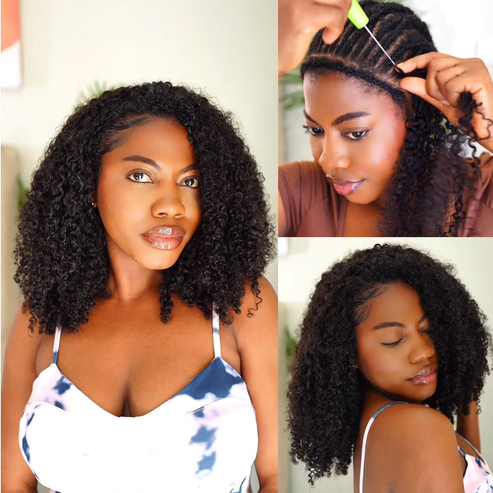 Orientfashion Kinky Curly Feather Crochet Braid Human Hair Extensions Knotless Pre-Separated Crochet Hair Extensions