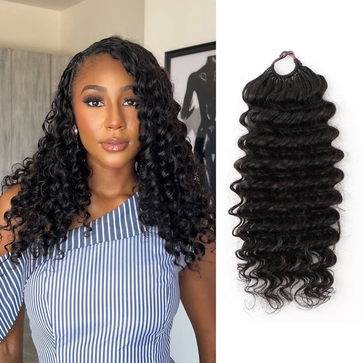Orientfashion Deep Wave Feather Crochet Human Hair Extensions 100g/pack