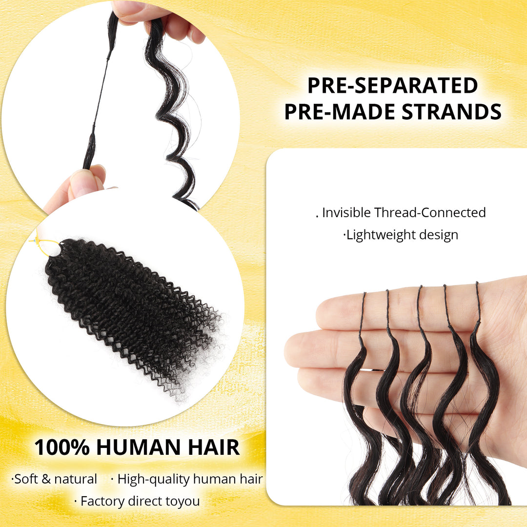 Orientfashion Handmade Natural Black Human Crochet Hair Water Wave