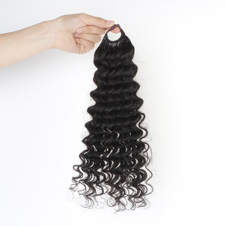 Orientfashion Deep Wave Feather Crochet Human Hair Extensions 100g/pack