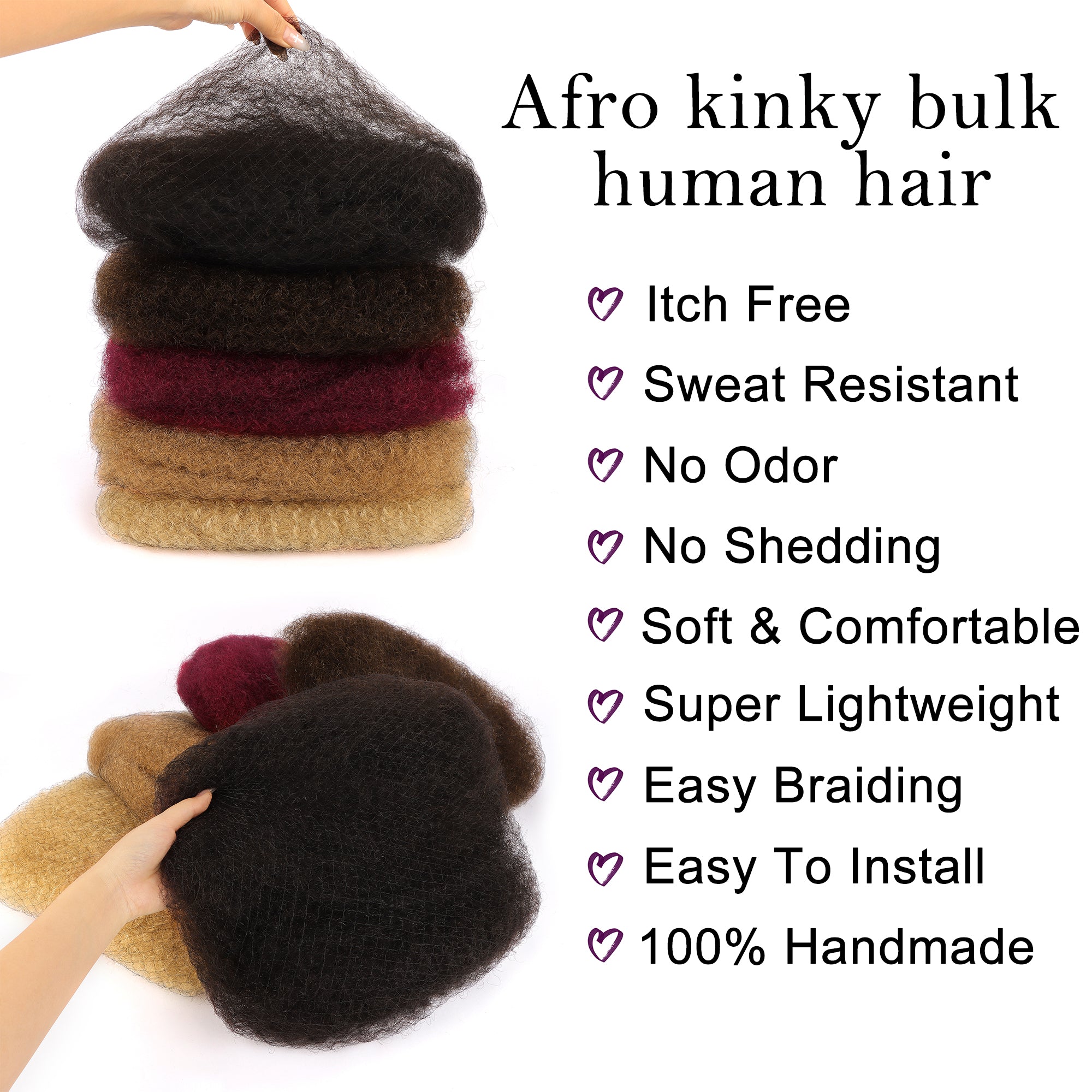 Orientfashion Afro Kinky Bulk Human Hair 50g/Pack – ORIENT FASHION