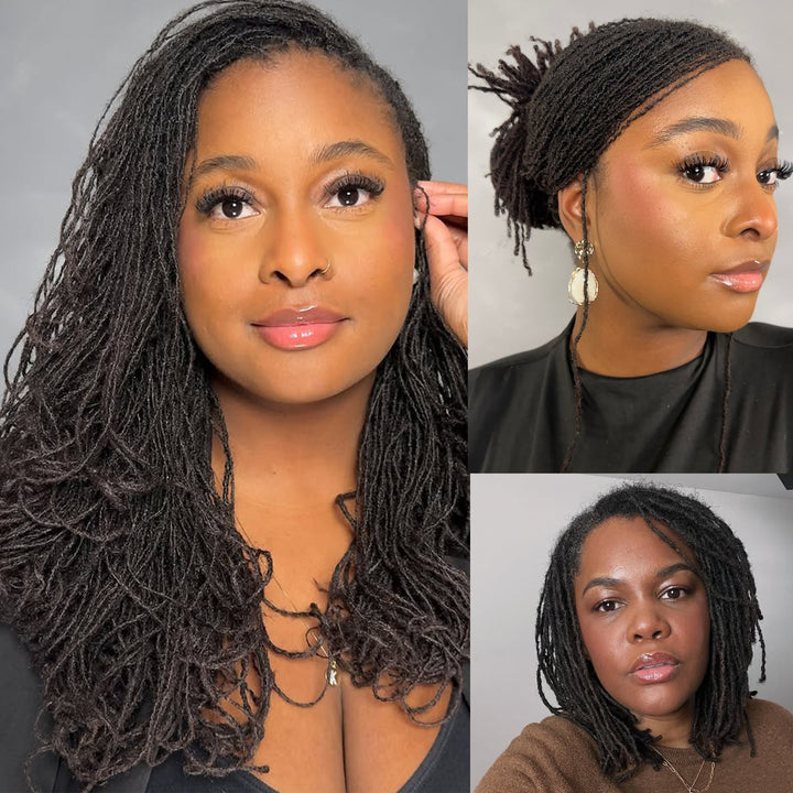 Orientfashion Natural Black 0.2cm Microlocs or Sisterlocks Human Hair (20 Locs Per Bundle)