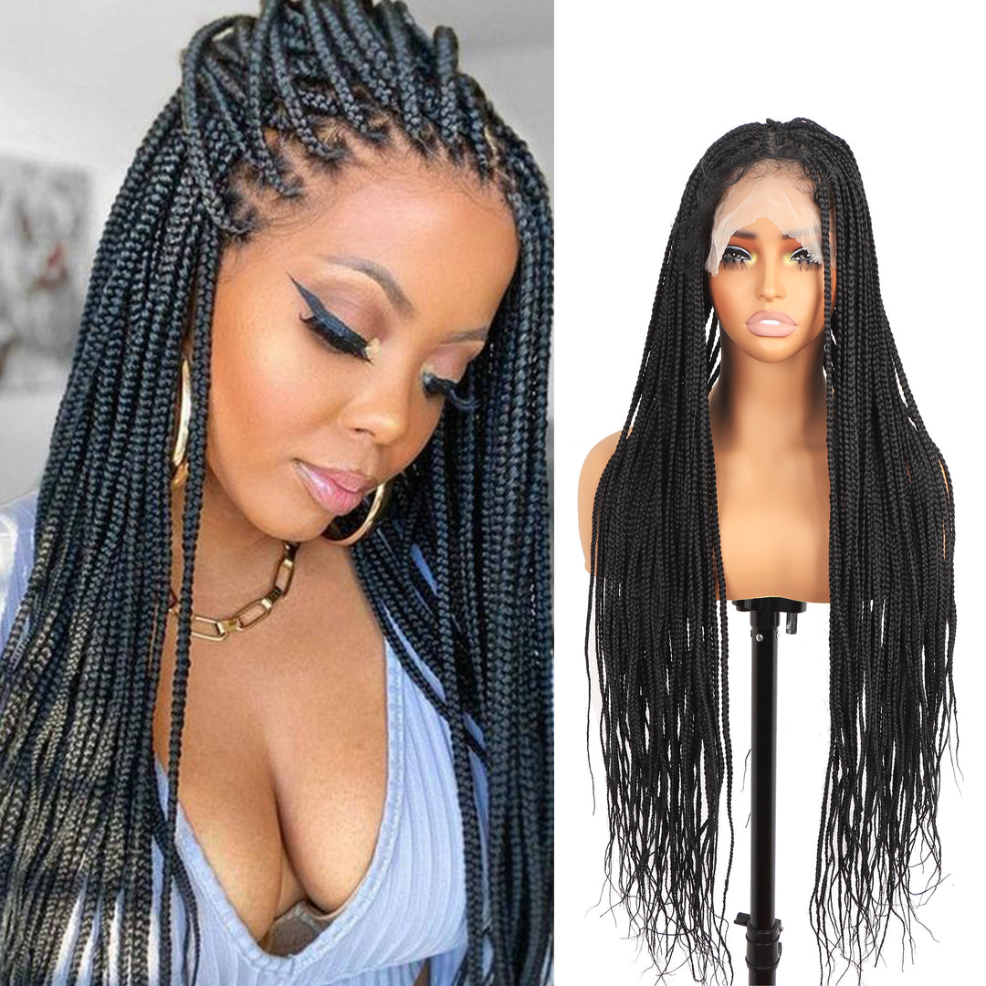 Orientfashion Glueless Full Lace Braided Wigs Handmade Cornrow Synthetic Box Braid Wig African Braided Lace Front Wigs