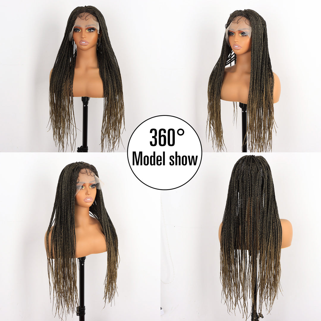 Orientfashion Glueless Full Lace Braided Wigs Handmade Cornrow Synthetic Box Braid Wig African Braided Lace Front Wigs