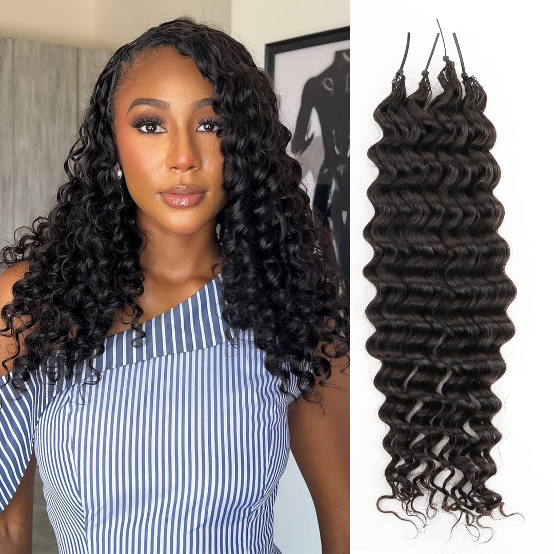 Orientfashion Deep Wave Feather Crochet Human Hair Extensions 100g/pack