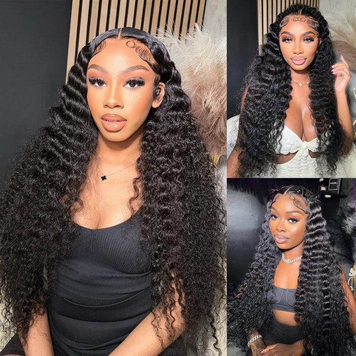 Orientfashion Deep Wave Wigs Human Hair 150% Density Lace Front Wigs for Black Women