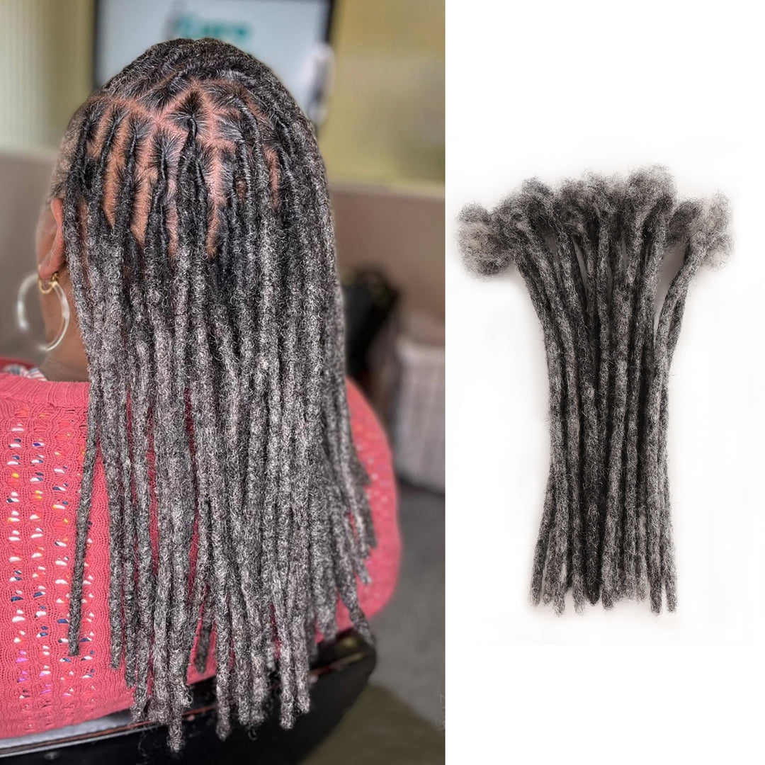 Orientfashion Salt and Pepper Loc Extensions Human Hair (20 Locs Per Bundle)