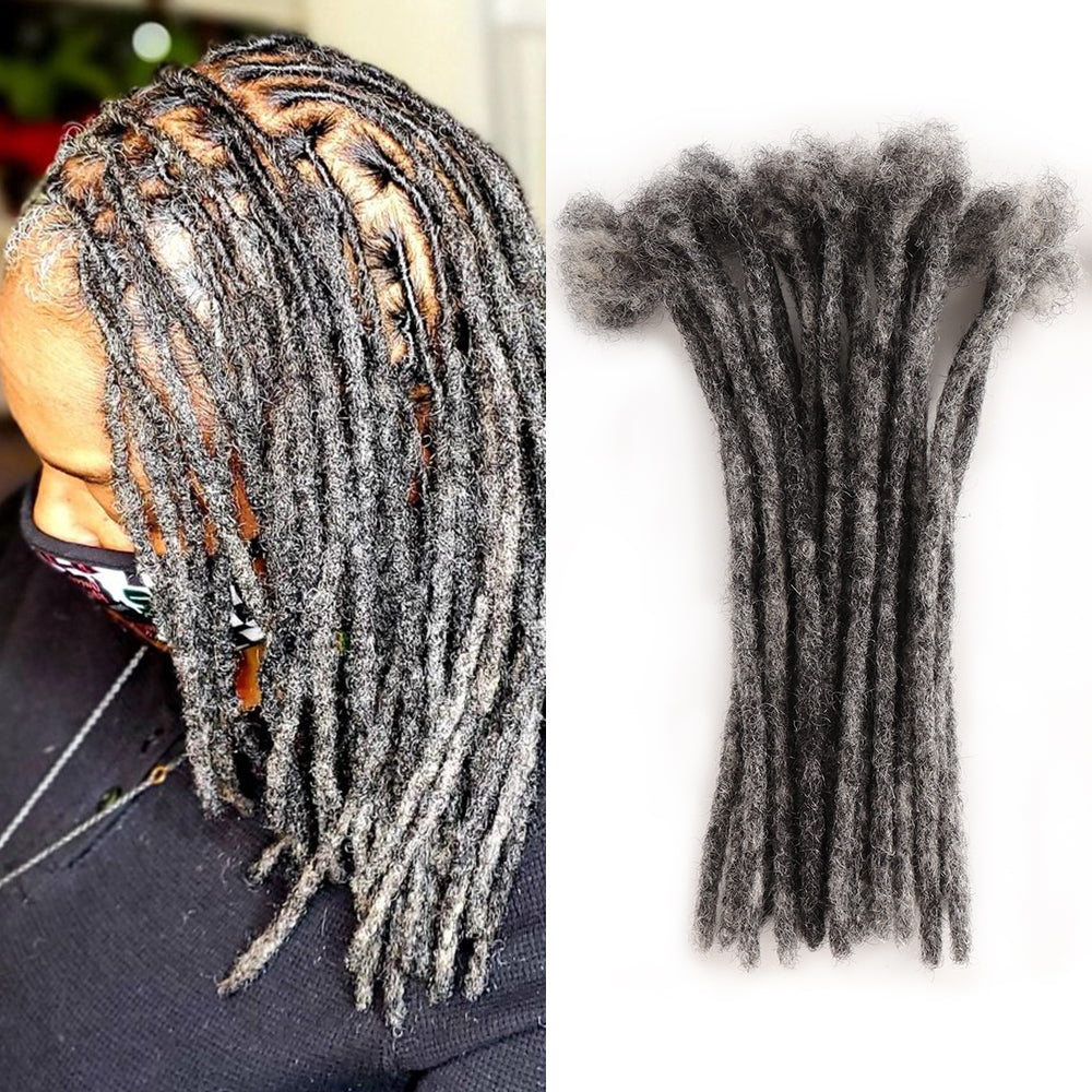 Orientfashion Salt and Pepper Loc Extensions Human Hair (20 Locs Per Bundle)