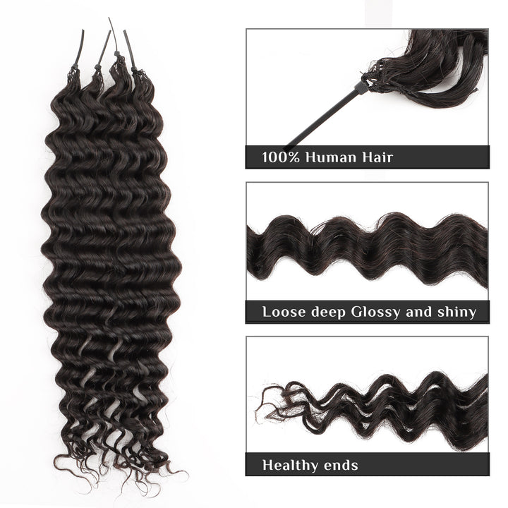 Orientfashion Loose Wave Feather Crochet Human Hair Extensions 100g/pack