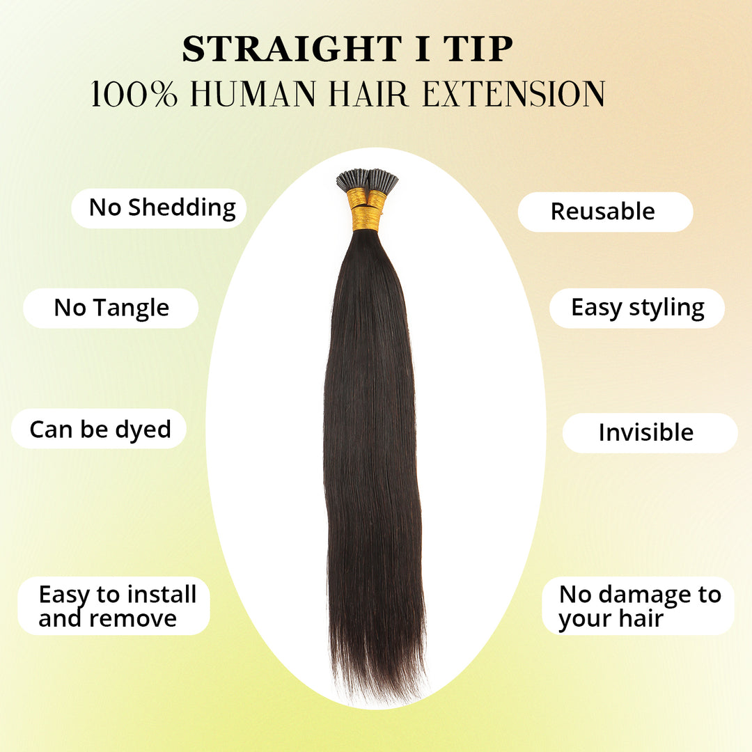 Orientfashion Straight I Tip Human Hair Extensions 100g/pack