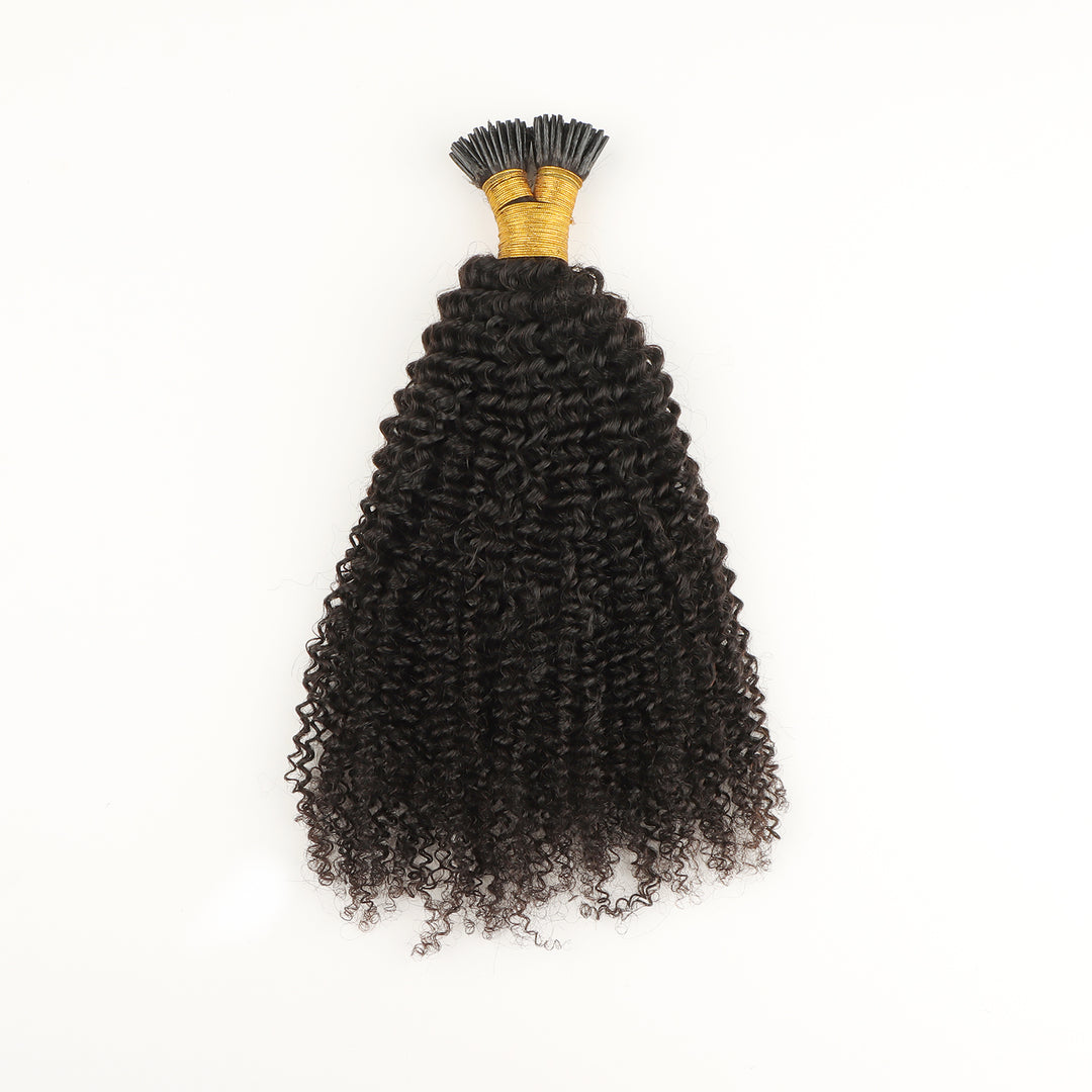 Orientfashion Kinky Curly I Tip Human Hair Extension for Black Women 100g/pack